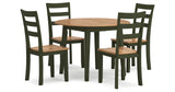 Gesthaven Natural/Green Dining Table and 4 Chairs from Ashley Furniture - Luna Furniture