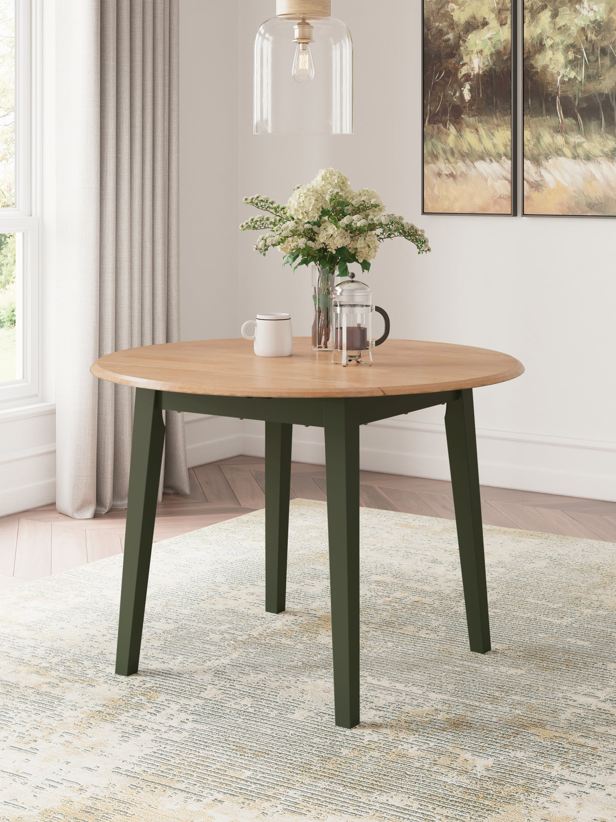 Gesthaven Natural/Green Dining Drop Leaf Table from Ashley Furniture - Luna Furniture