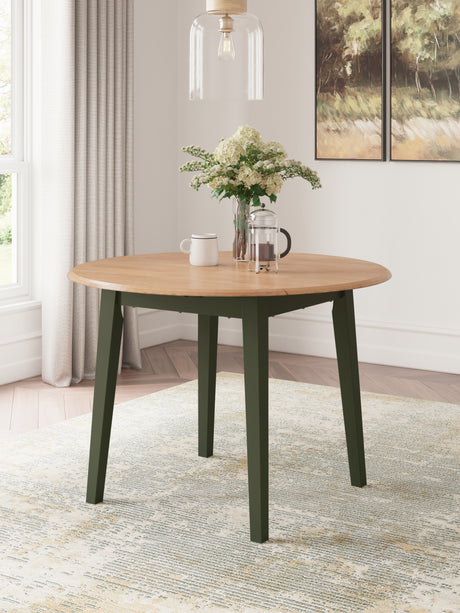 Gesthaven Natural/Green Dining Drop Leaf Table from Ashley - Luna Furniture