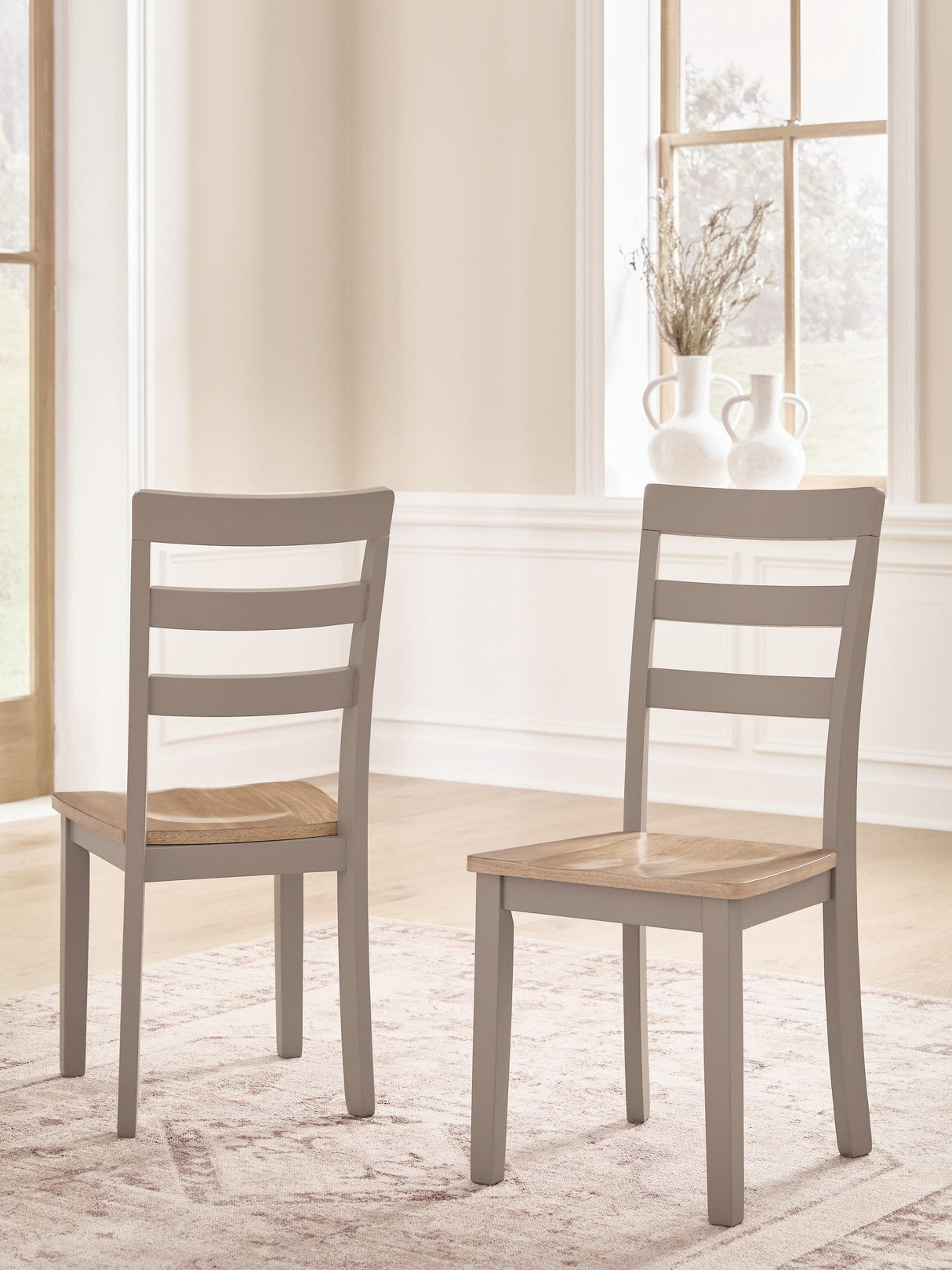 Harperfeld Natural/Gray Dining Chair, Set of 2 from Ashley - Luna Furniture