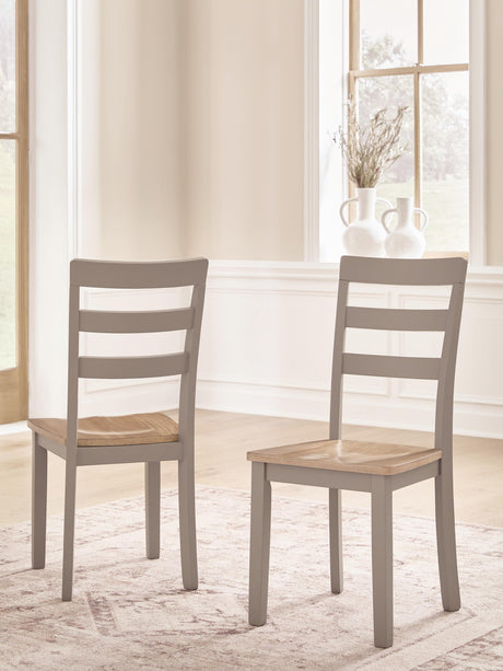 Harperfeld Natural/Gray Dining Chair, Set of 2 from Ashley - Luna Furniture