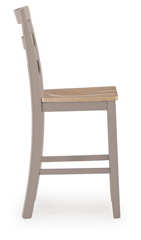 Harperfeld Natural/Gray Counter Height Barstool, Set of 2 from Ashley - Luna Furniture