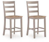 Harperfeld Natural/Gray Counter Height Barstool, Set of 2 from Ashley - Luna Furniture