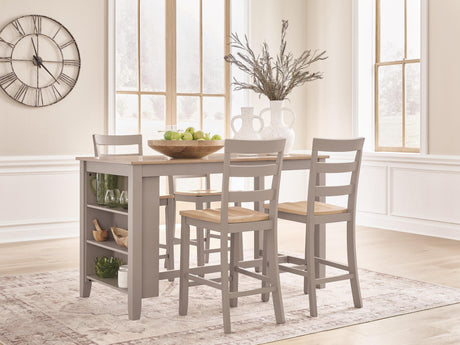 Harperfeld Natural/Gray Counter Height Set from Ashley - Luna Furniture