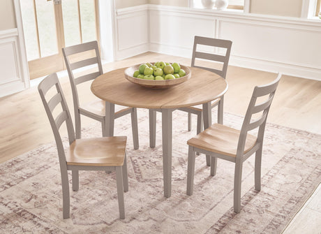 Harperfeld Natural/Gray Dining Table and 4 Chairs from Ashley - Luna Furniture