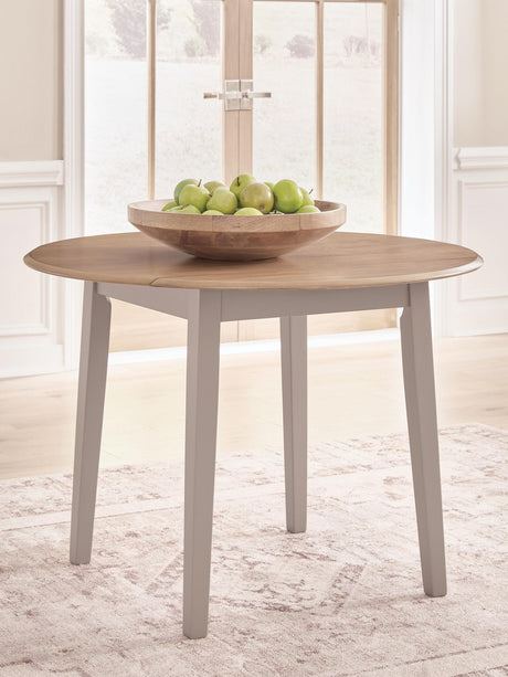 Harperfeld Natural/Gray Dining Drop Leaf Table from Ashley - Luna Furniture