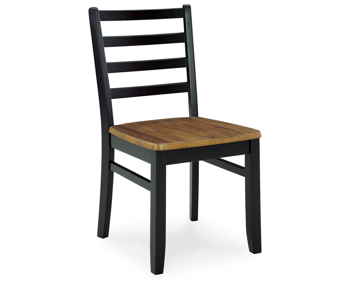 Blondon Brown/Black Dining Table and 6 Chairs from Ashley - Luna Furniture