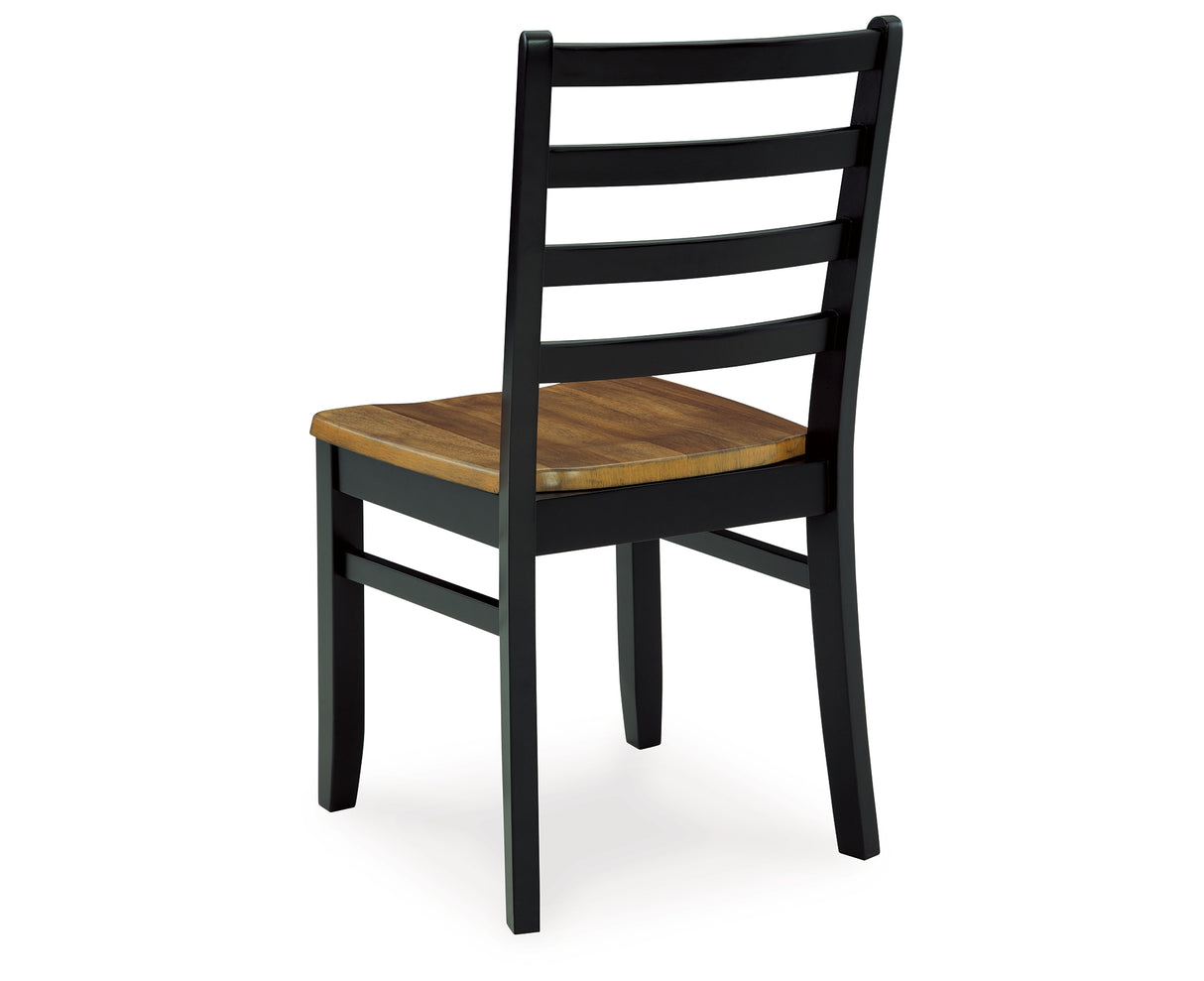 Blondon Brown/Black Dining Table and 6 Chairs from Ashley - Luna Furniture