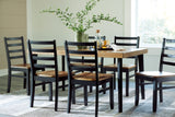 Blondon Brown/Black Dining Table and 6 Chairs from Ashley - Luna Furniture