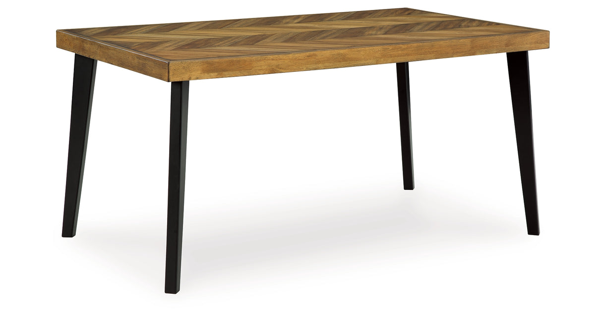 Blondon Brown/Black Dining Table and 6 Chairs from Ashley - Luna Furniture