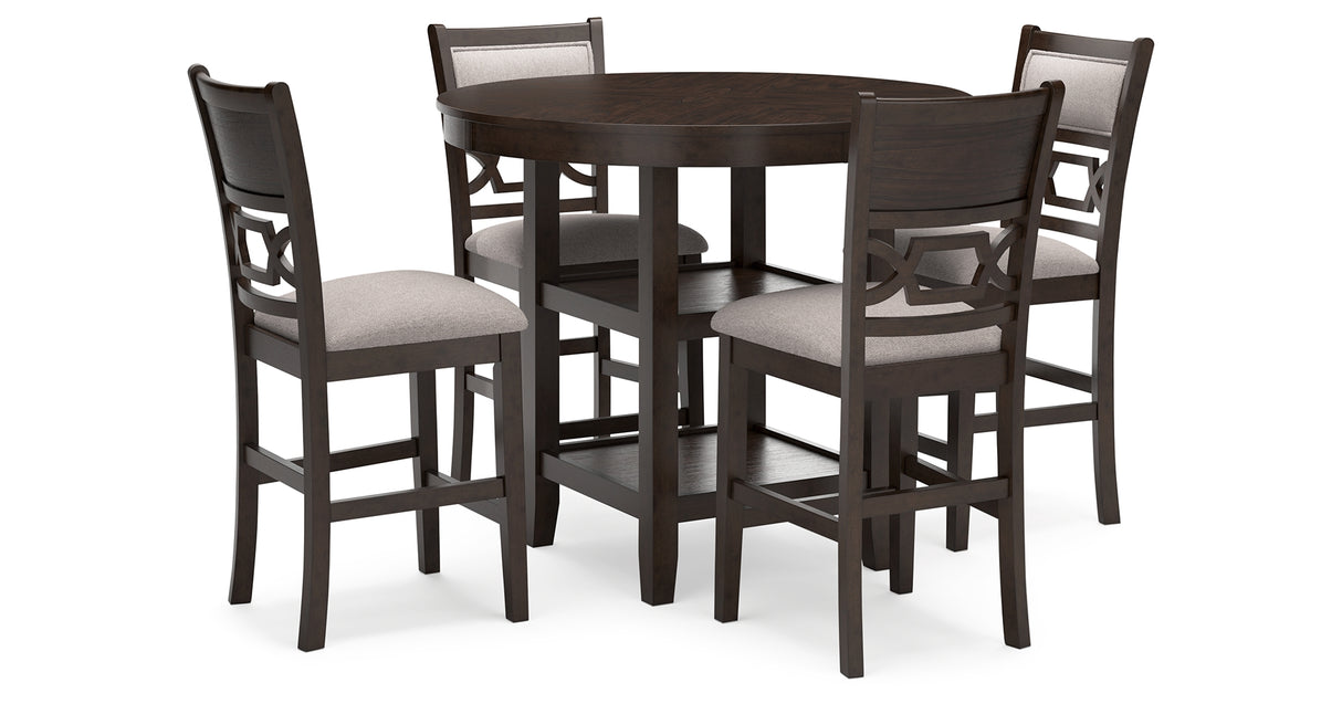 Langwest Brown Counter Height Dining Table and 4 Barstools (Set of 5) from Ashley Furniture - Luna Furniture