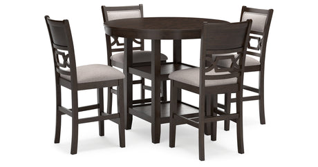 Langwest Brown Counter Height Dining Table and 4 Barstools (Set of 5) from Ashley Furniture - Luna Furniture