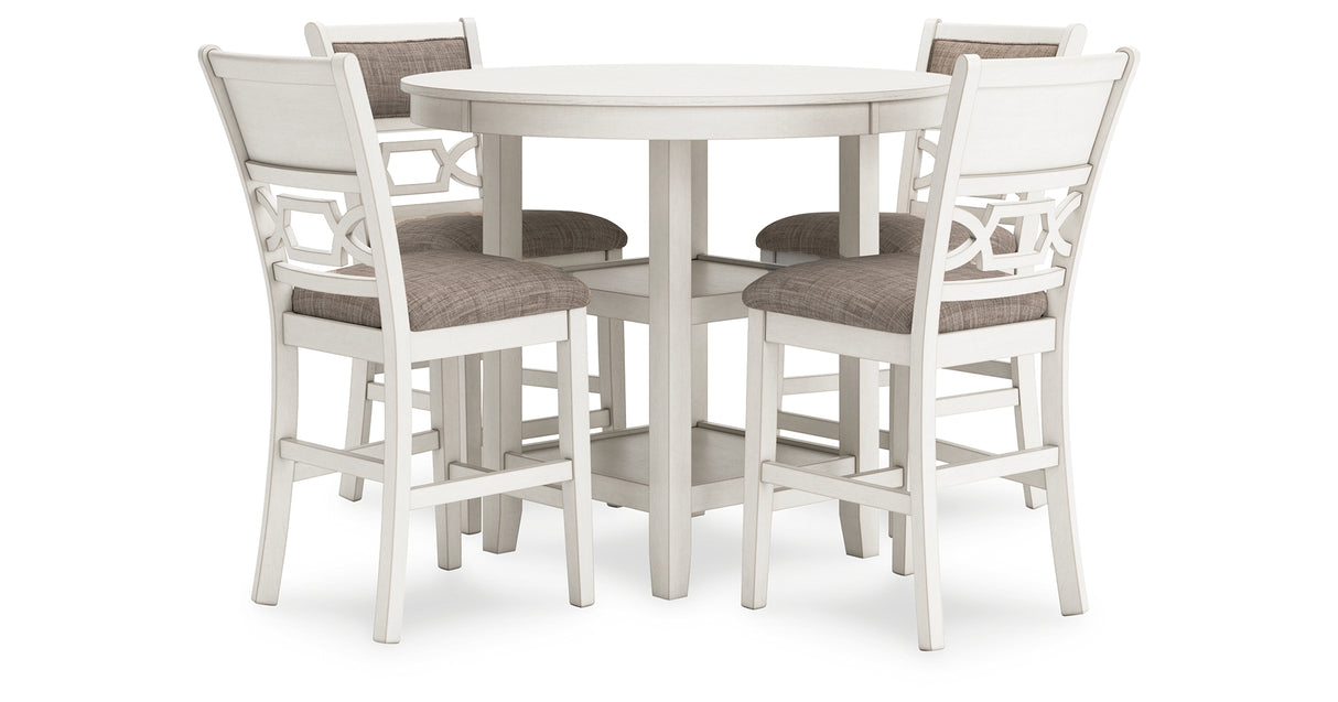 Erinberg Antique White Counter Height Dining Table and 4 Barstools (Set of 5) from Ashley Furniture - Luna Furniture