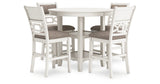 Erinberg Antique White Counter Height Dining Table and 4 Barstools (Set of 5) from Ashley Furniture - Luna Furniture