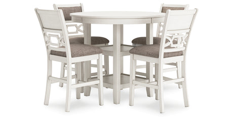 Erinberg Antique White Counter Height Dining Table and 4 Barstools (Set of 5) from Ashley Furniture - Luna Furniture
