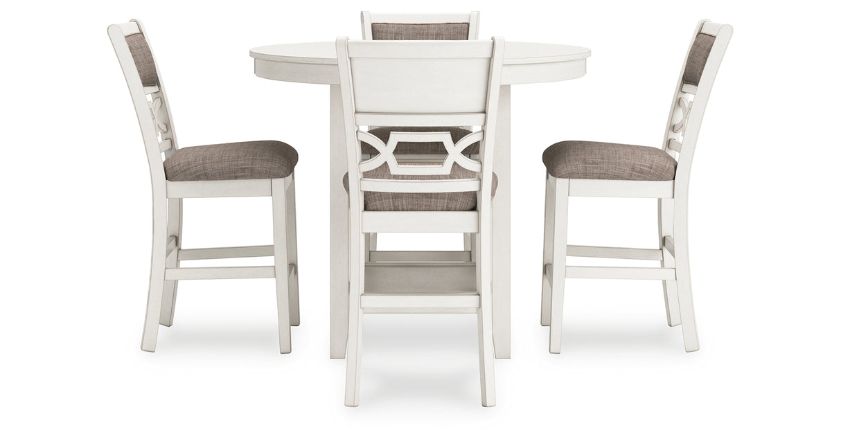 Erinberg Antique White Counter Height Dining Table and 4 Barstools (Set of 5) from Ashley Furniture - Luna Furniture