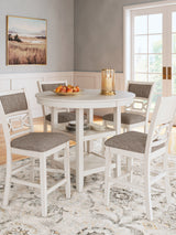 Erinberg Antique White Counter Height Dining Table and 4 Barstools (Set of 5) from Ashley Furniture - Luna Furniture