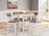 Erinberg Antique White Counter Height Dining Table and 4 Barstools (Set of 5) from Ashley Furniture - Luna Furniture