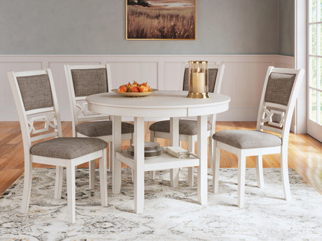 Erinberg Antique White Dining Table and 4 Chairs (Set of 5) from Ashley - Luna Furniture
