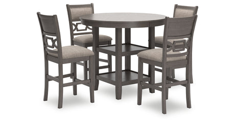 Wrenning Gray Counter Height Dining Table and 4 Barstools (Set of 5) from Ashley - Luna Furniture