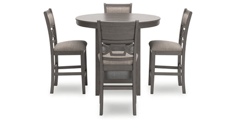 Wrenning Gray Counter Height Dining Table and 4 Barstools (Set of 5) from Ashley - Luna Furniture