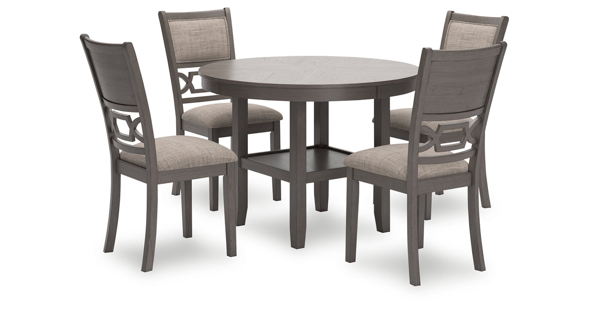 Wrenning Gray Dining Table and 4 Chairs (Set of 5) from Ashley Furniture - Luna Furniture