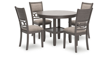 Wrenning Gray Dining Table and 4 Chairs (Set of 5) from Ashley - Luna Furniture