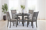 Wrenning Gray Dining Table and 4 Chairs (Set of 5) from Ashley Furniture - Luna Furniture