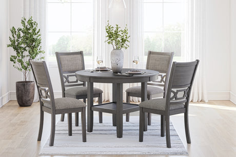 Wrenning Gray Dining Table and 4 Chairs (Set of 5) from Ashley - Luna Furniture