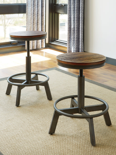 Torjin Brown/Gray Counter Height Stool (Set of 2) from Ashley - Luna Furniture