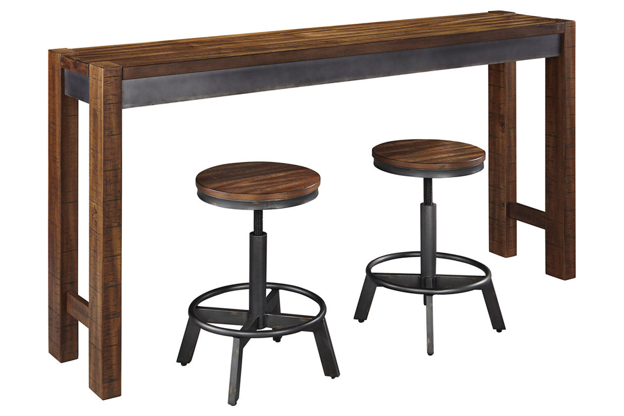 Torjin Brown/Gray Counter Height Dining Table and 2 Barstools from Ashley Furniture - Luna Furniture
