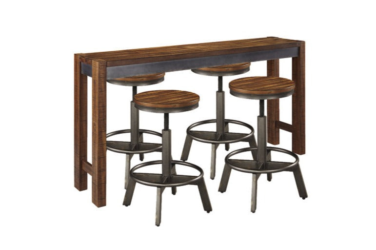 Torjin Brown/Gray Counter Height Dining Table with 4 Barstools from Ashley Furniture - Luna Furniture