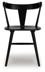 Gretlynn Dining Table and 6 Chairs in Black/Natural from Ashley Furniture - Luna Furniture
