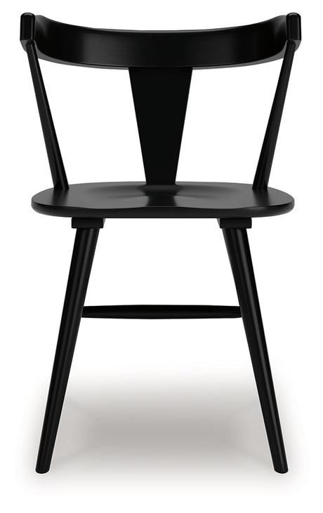 Gretlynn Dining Table and 4 Chairs in Black/Natural from Ashley Furniture - Luna Furniture