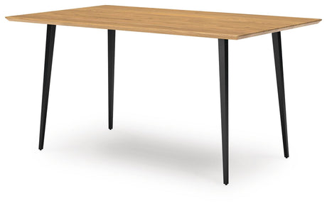Gretlynn Dining Table and 6 Chairs in Black/Natural from Ashley Furniture - Luna Furniture