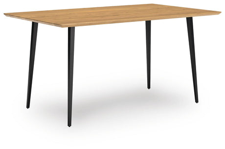 Gretlynn Dining Table and 6 Chairs in Black/Natural from Ashley Furniture - Luna Furniture