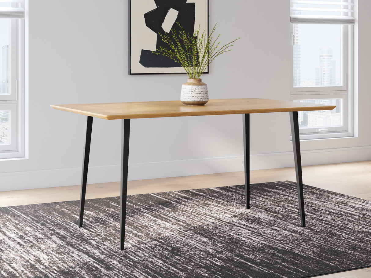 Gretlynn Dining Table and 6 Chairs in Black/Natural from Ashley Furniture - Luna Furniture