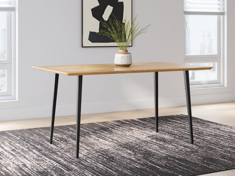 Gretlynn Dining Table and 4 Chairs in Black/Natural from Ashley Furniture - Luna Furniture