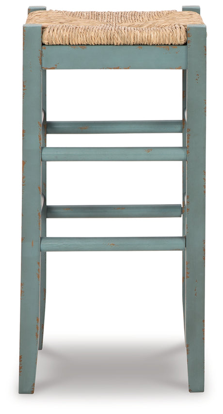 Mirimyn Teal Bar Height Barstool, Set of 2 from Ashley - Luna Furniture
