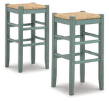 Mirimyn Teal Bar Height Barstool, Set of 2 from Ashley - Luna Furniture