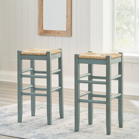 Mirimyn Teal Bar Height Barstool, Set of 2 from Ashley - Luna Furniture