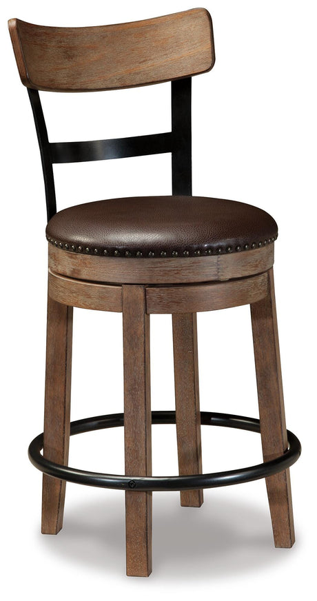 Pinnadel Light Brown Counter Height Barstool from Ashley - Luna Furniture