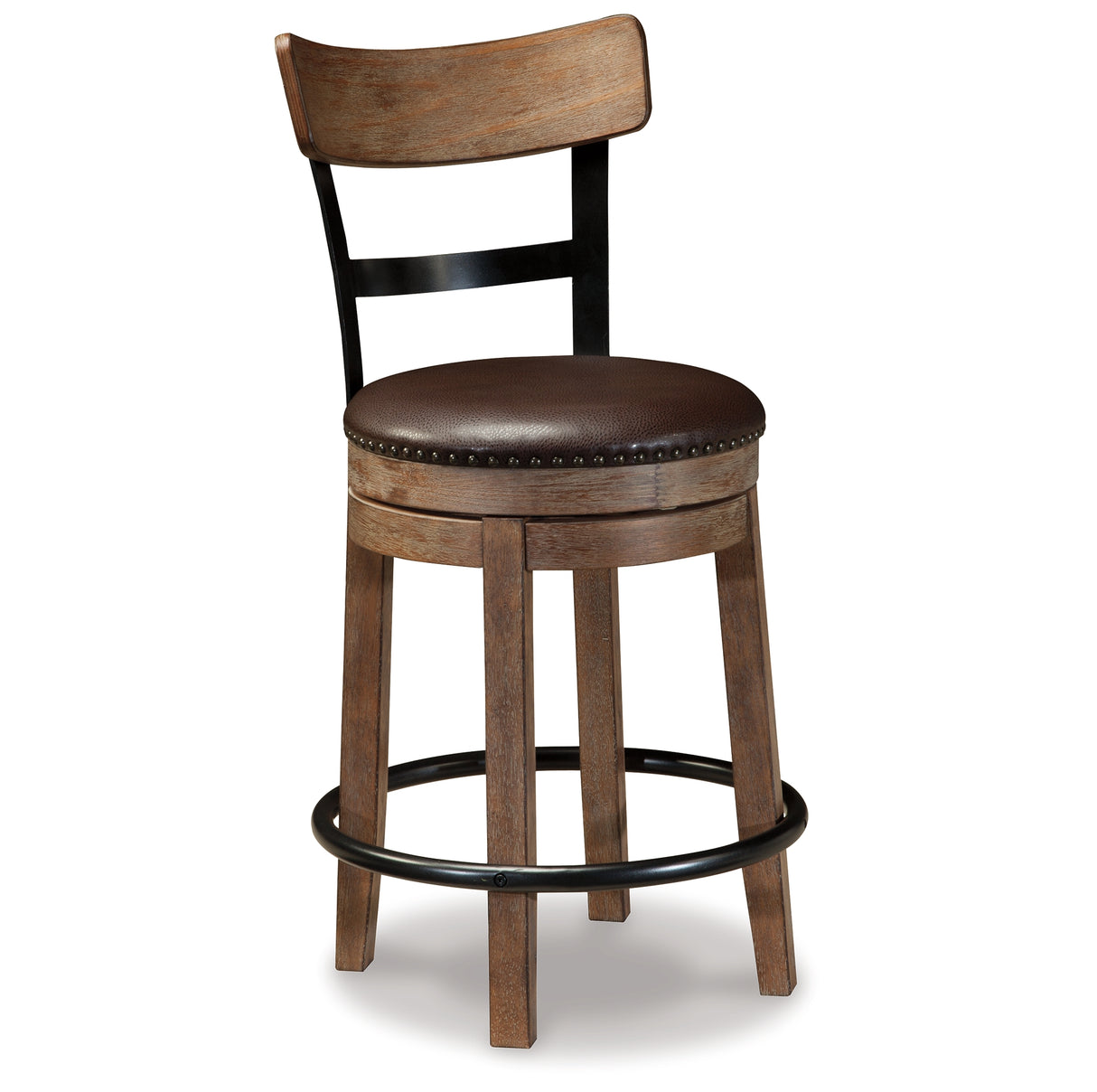 Pinnadel Grayish Brown Counter Height Bar Stool (Set of 2) from Ashley - Luna Furniture