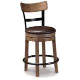 Pinnadel Grayish Brown Counter Height Bar Stool (Set of 2) from Ashley - Luna Furniture