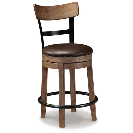 Pinnadel Grayish Brown Counter Height Bar Stool (Set of 2) from Ashley - Luna Furniture