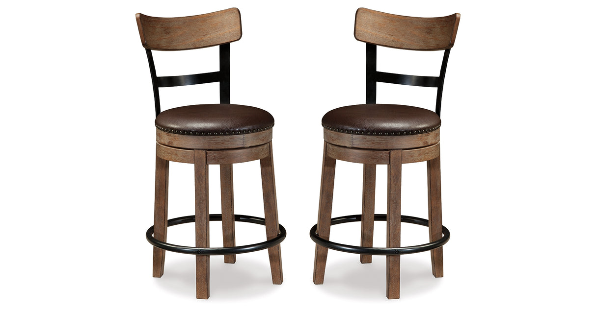 Pinnadel Grayish Brown Counter Height Bar Stool (Set of 2) from Ashley - Luna Furniture