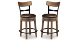 Pinnadel Grayish Brown Counter Height Bar Stool (Set of 2) from Ashley - Luna Furniture