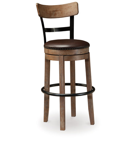 Pinnadel Grayish Brown Bar Height Bar Stool (Set of 2) from Ashley - Luna Furniture