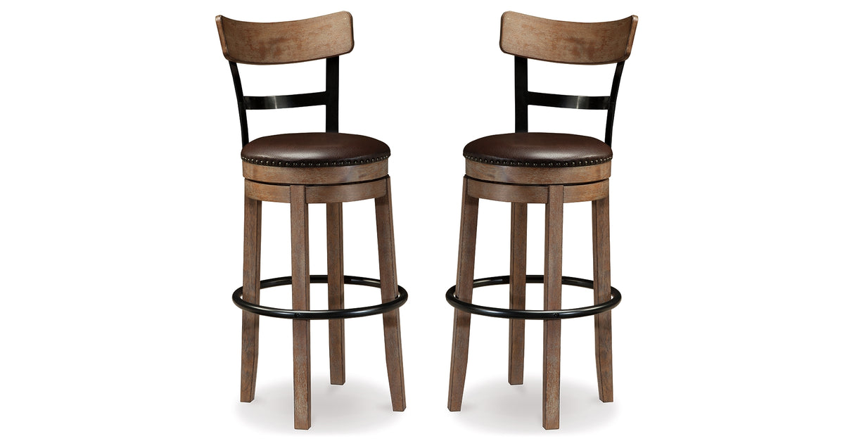 Pinnadel Grayish Brown Bar Height Bar Stool (Set of 2) from Ashley - Luna Furniture