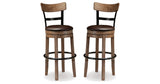 Pinnadel Grayish Brown Bar Height Bar Stool (Set of 2) from Ashley - Luna Furniture
